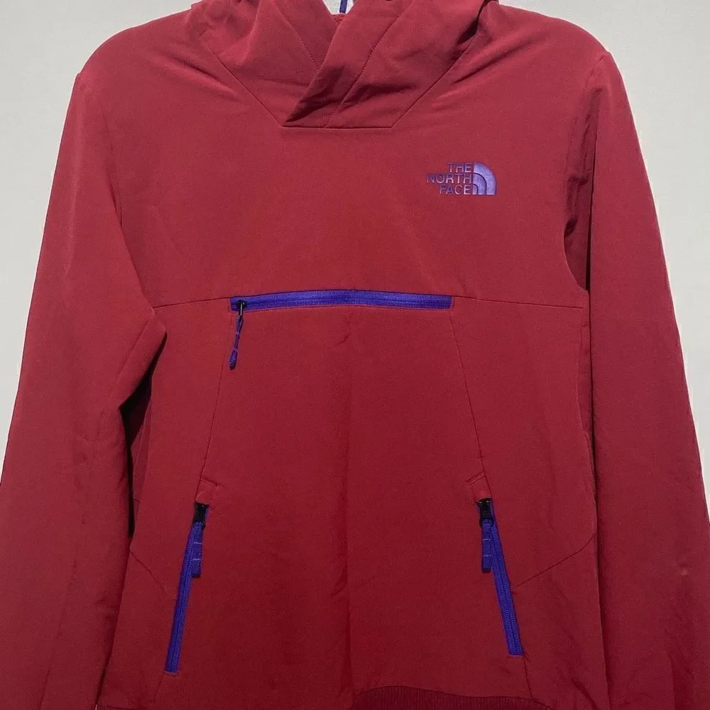 The North Face Men's Triple Zip Pocket Pullover Hooded Red Sweatshirt Size S